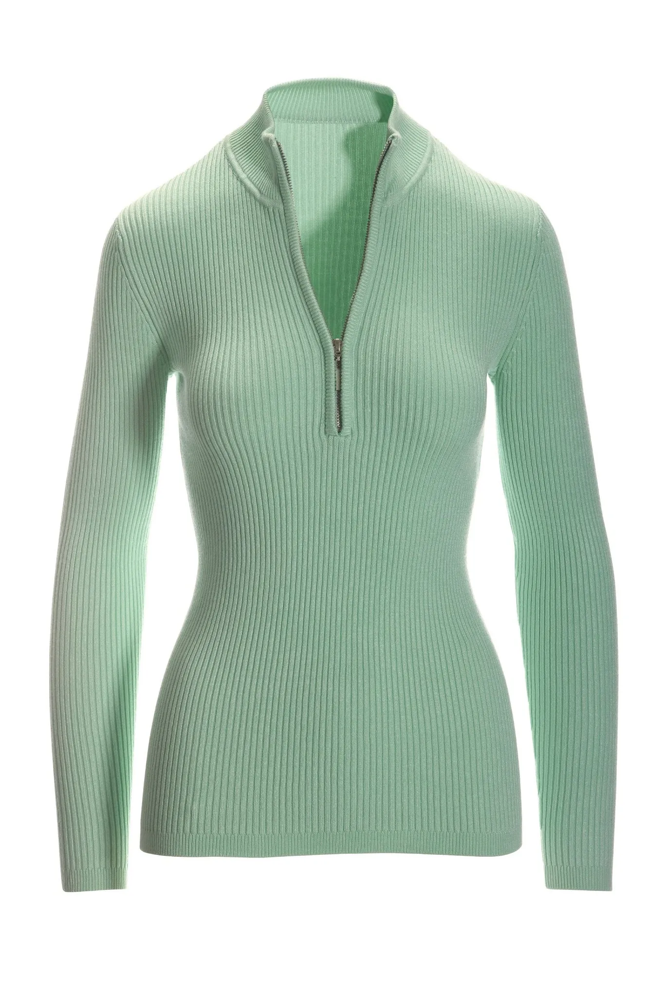 Ribbed Half Zip Up Sweater Icy Morn