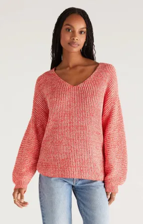 Z SUPPLY JONI V-NECK PULLOVER IN FIRECRACKER